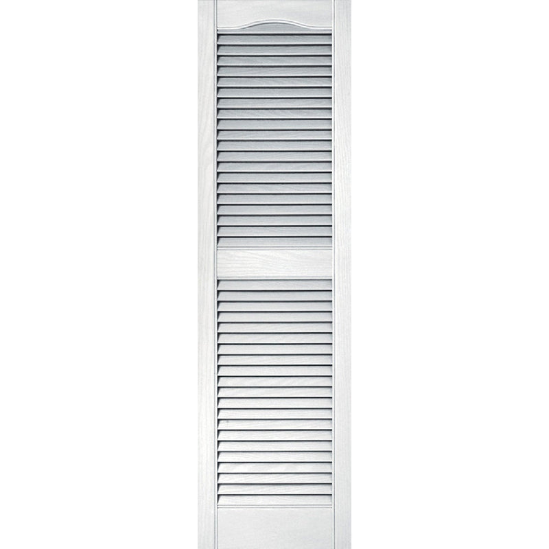 Builders Edge 15 In. x 52 In. Vinyl Louvered Shutter, (2-Pack)