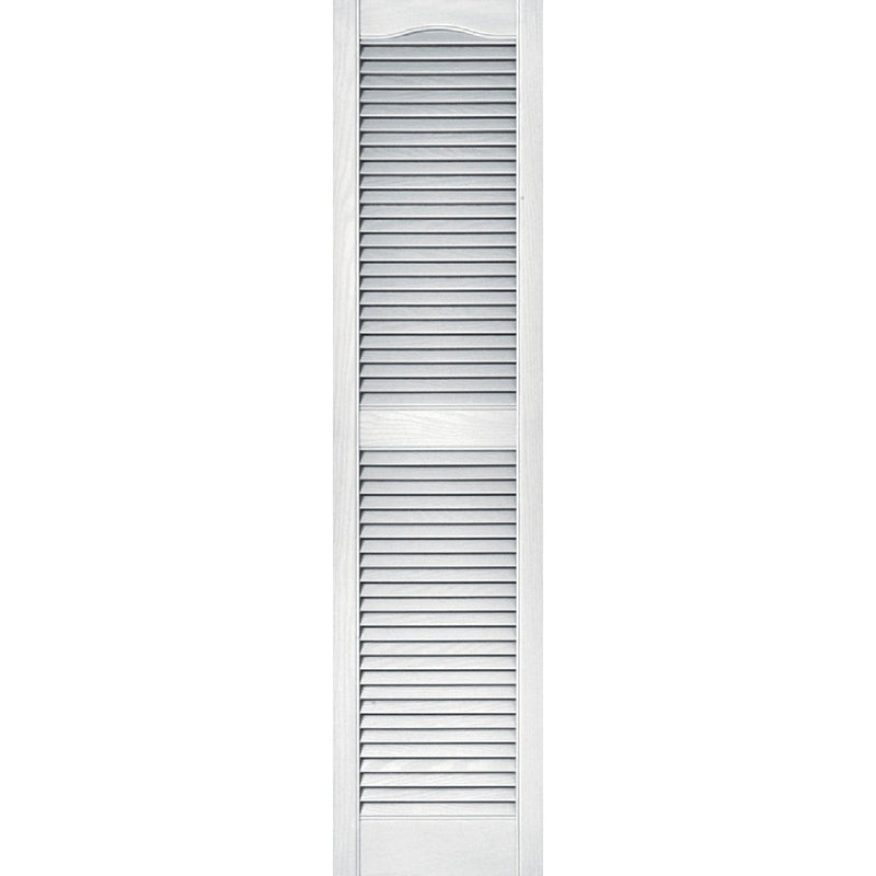 Builders Edge 15 In. x 60 In. Vinyl Louvered Shutter, (2-Pack)