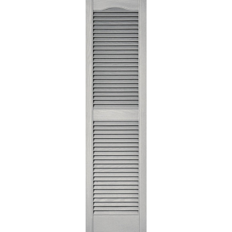 Builders Edge 15 In. x 60 In. Vinyl Louvered Shutter, (2-Pack)