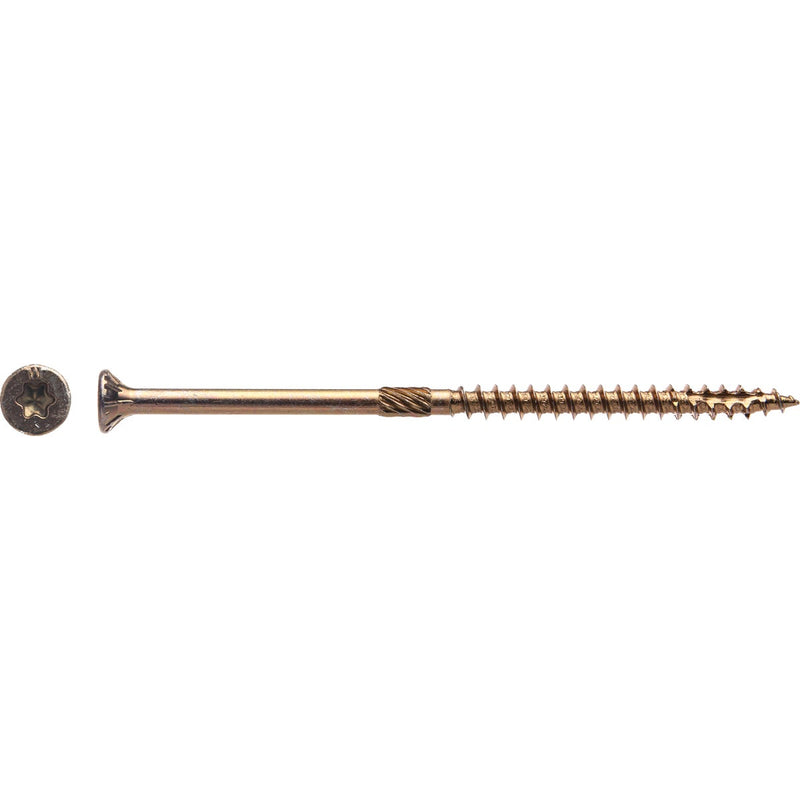 Big Timber #10 x 4 In. Yellow Zinc Flat Head Wood Screw (48 Ct., 1 Lb.)