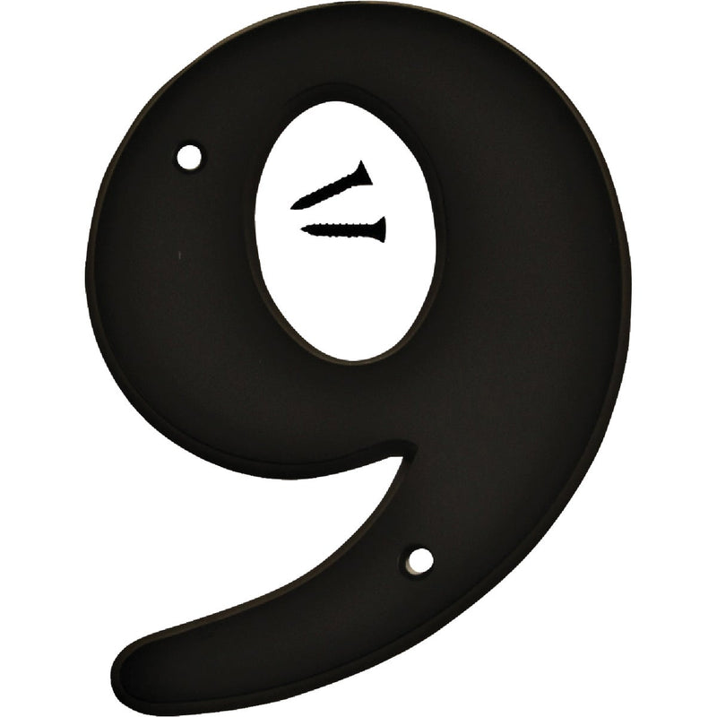 Hy-Ko 6 In. Black Gloss House Number Nine