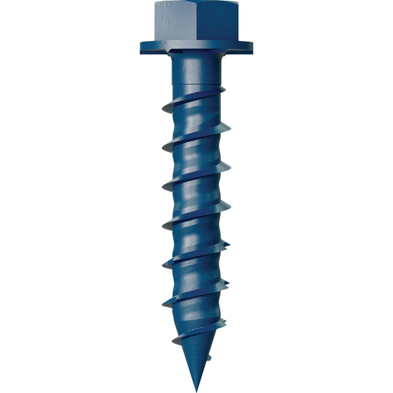 Simpson Strong-Tie Titen Turbo 1/4 in. x 1-1/4 in. Hex-Head Concrete and Masonry Screw, Blue (100-Qty)