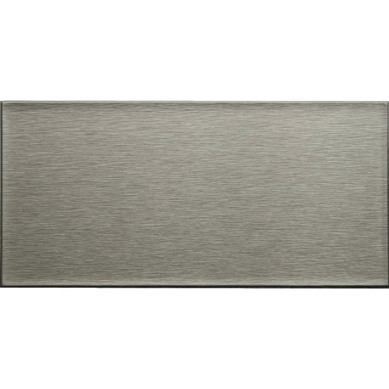 Aspect 3 In. x 6 In. Aluminum Backsplash Peel & Stick, Long Grain Stainless (8-Pack)