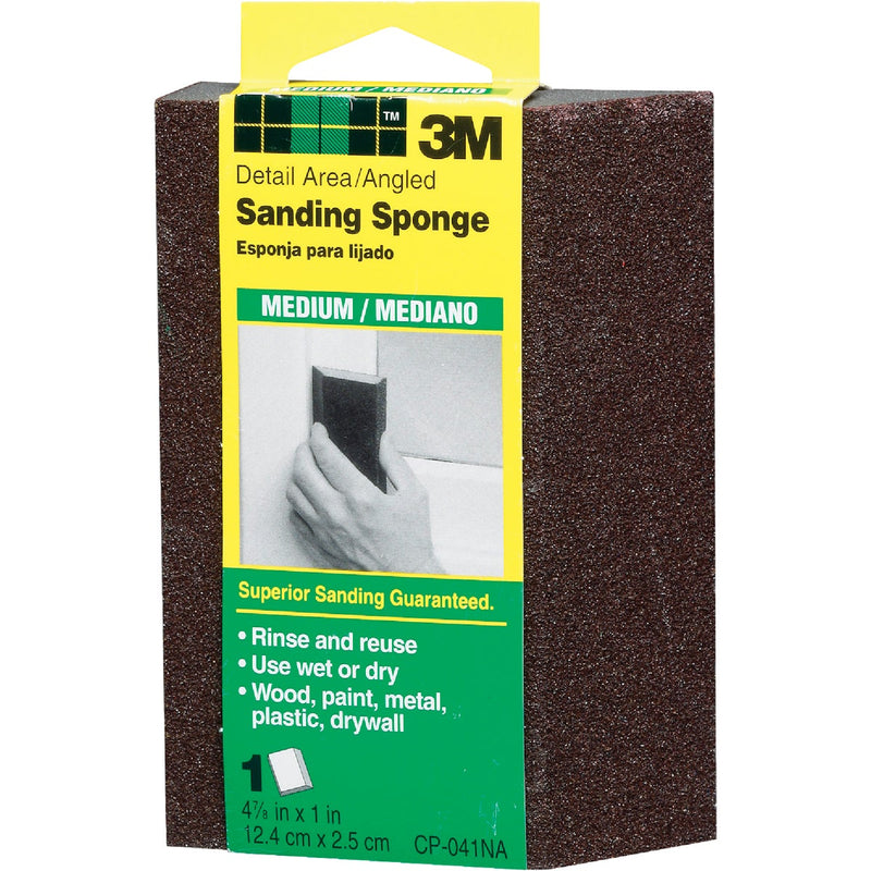 3M 2-7/8 In. x 4-7/8 In. x 1 In. Single Angle Sanding Sponge, Medium