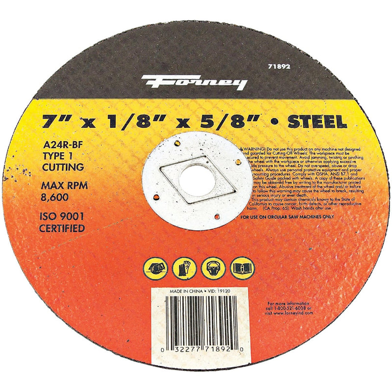 Forney Type 1 7 In. x 1/8 In. x 5/8 In. Steel Cut-Off Wheel