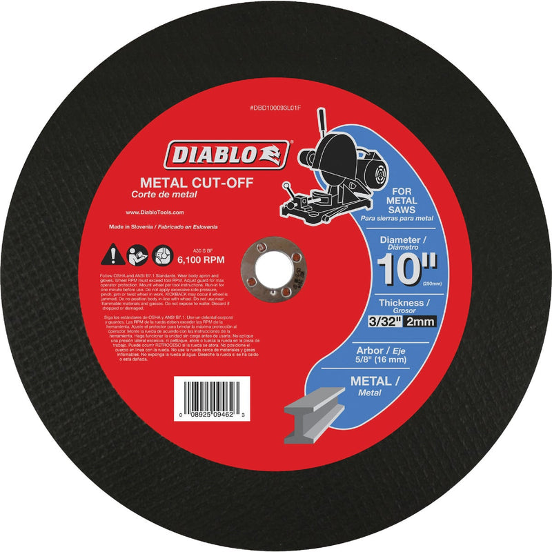 Diablo Type 1 10 In. x 3/32 In. x 5/8 In. Metal Cut-Off Wheel