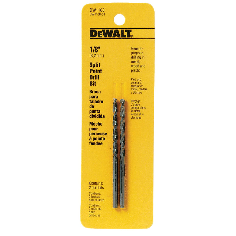 DEWALT 1/8 In. Gold Ferrous Oxide Pilot Point Drill Bit (2-Pack)