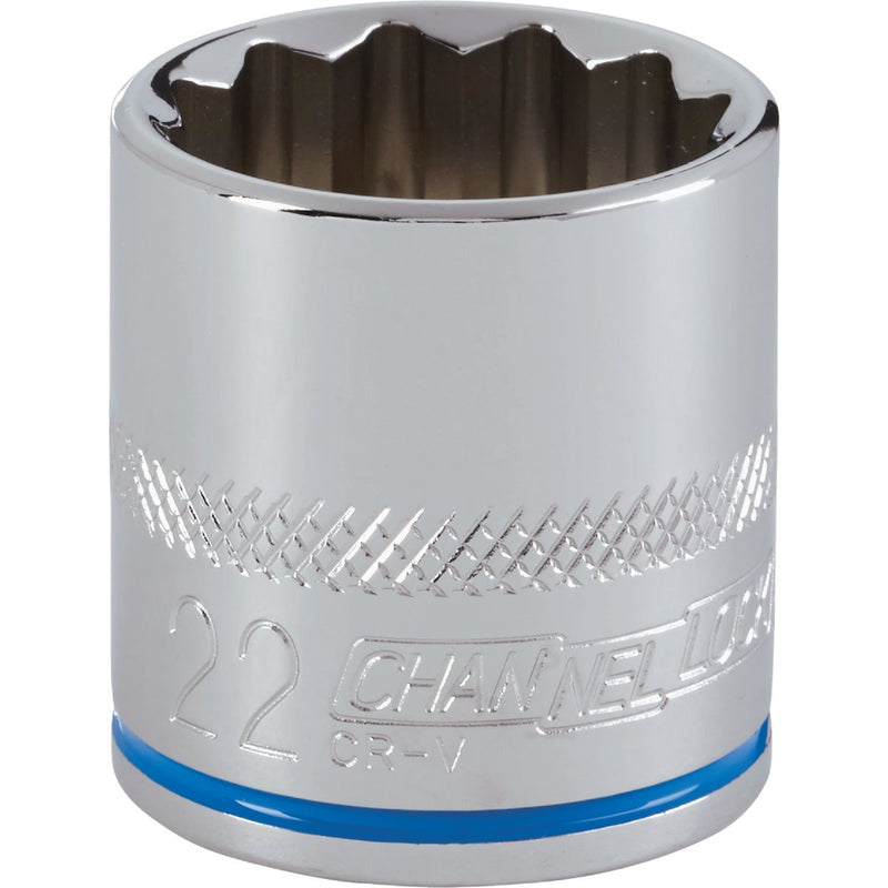 Channellock 3/8 In. Drive 22 mm 12-Point Shallow Metric Socket