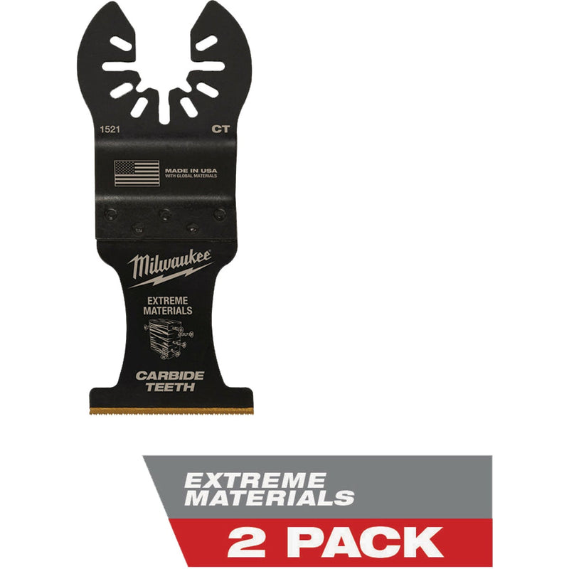 Milwaukee OPEN-LOK 1-3/8 In. Titanium Enhanced Carbide Teeth Multi-Material Oscillating Blade (2-Pack)