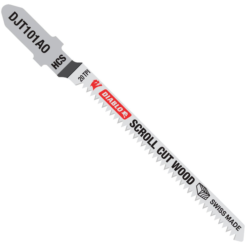 Diablo T-Shank 3-1/4 In. x 20 TPI High Carbon Steel Jig Saw Blade for Scroll Cuts in Wood (5-Pack)