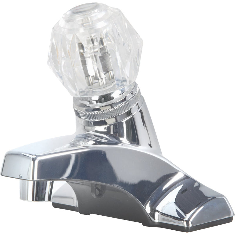 Home Impressions 1-Handle Knob 4 In. Centerset Non-Metallic Bathroom Faucet, Chrome