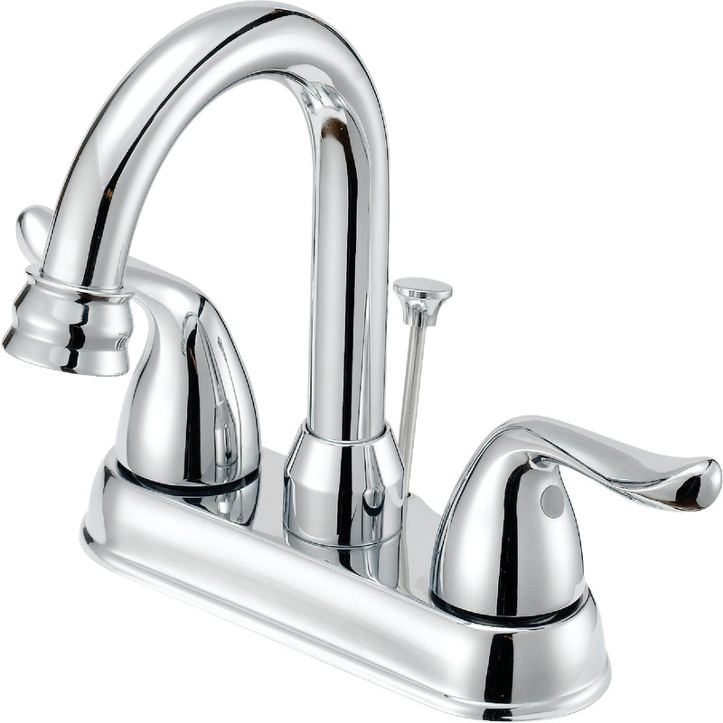 Home Impressions Chrome 2-Handle Lever 4 In. Centerset Bathroom Faucet with Pop-Up