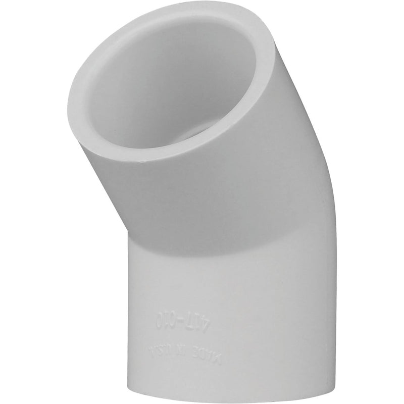 Charlotte Pipe 1 In. Slip x Slip Schedule 40 45 Deg. PVC Elbow (1/8 Bend)