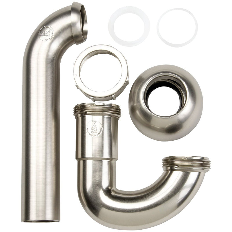 Do it Best 1-1/2 in. ABS Decorative Brushed Nickel P-Trap with 1-1/4 in. Reducer Washer