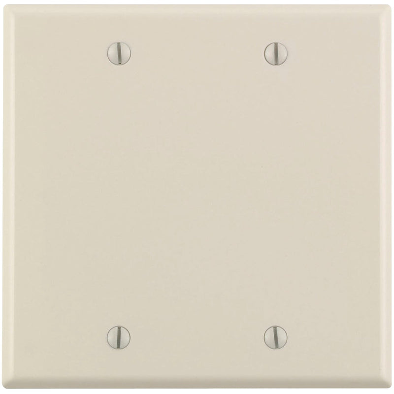 Leviton 2-Gang Standard Thermoset Blank Wall Plate, Light Almond