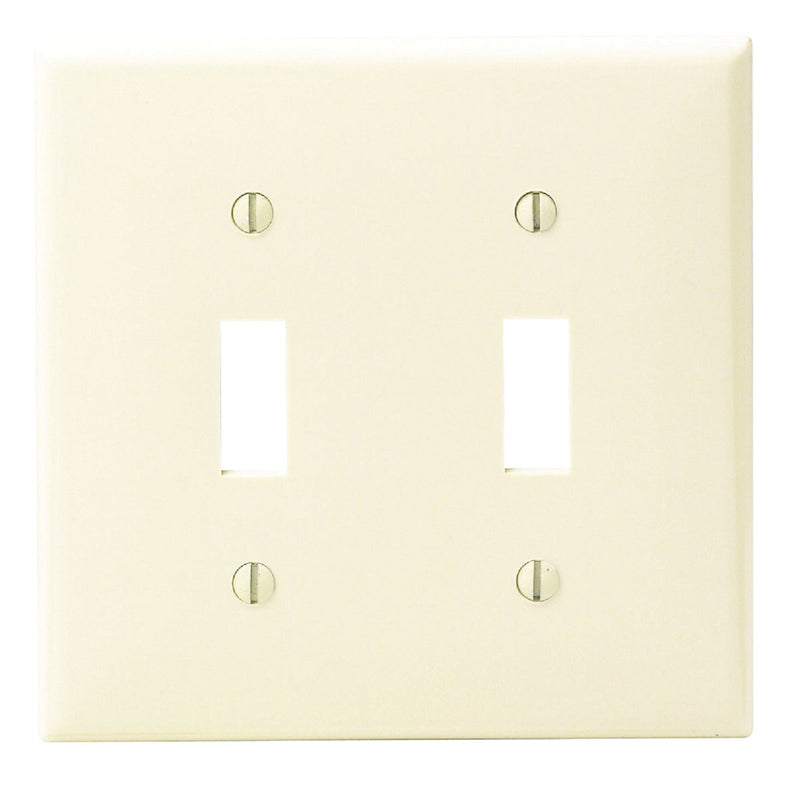 Leviton 2-Gang Thermoplastic Nylon Toggle Switch Wall Plate, Ivory