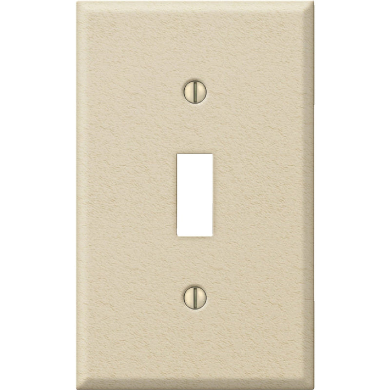 Amerelle PRO 1-Gang Stamped Steel Toggle Switch Wall Plate, Ivory Wrinkle