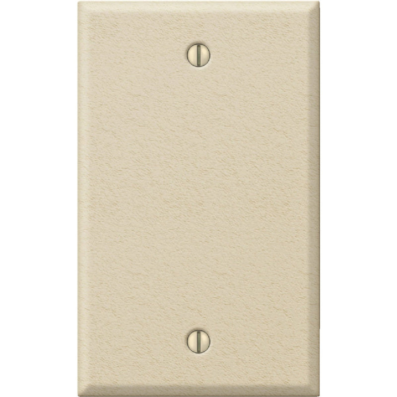 Amerelle 1-Gang Standard Stamped Steel Blank Wall Plate, Ivory Wrinkle