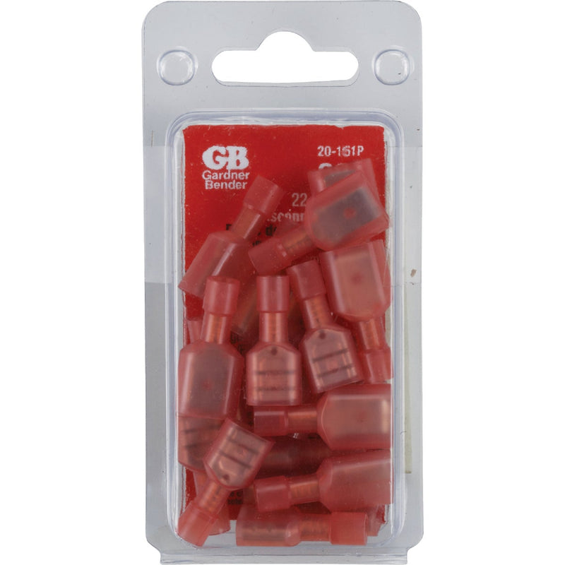 Gardner Bender 22 to 16 AWG Male/Female Red Fully-Insulated Disconnect Pair(10-Pack)