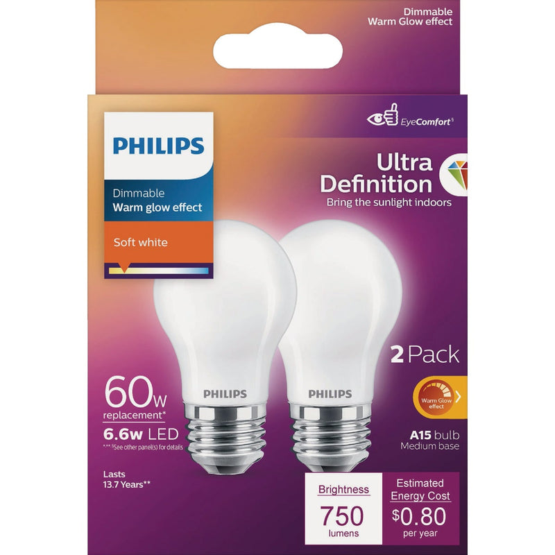 Philips Ultra Definition 60W Equivalent A15 Medium LED Light Bulb (2-Pack)