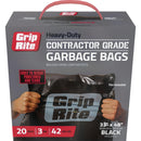 Grip-Rite 42 Gal. Heavy-Duty Contractor Black Trash Bag (20-Count)