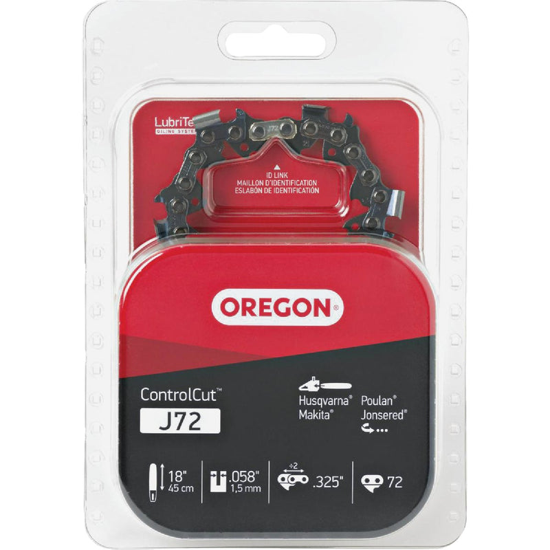 Oregon J72 ControlCut Saw Chain for 18 in. Bar - 72 Drive Links - fits Husqvarna, Jonsered, Makita, Poulan and others