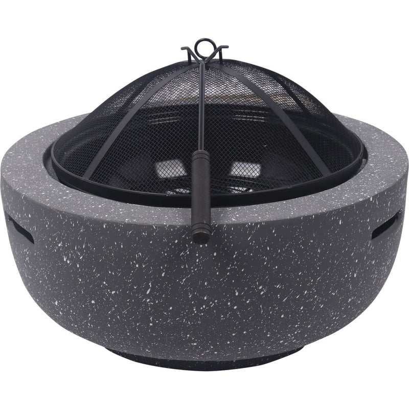23 In. Round Charcoal/Wood/Pellet Fire Pit, Dark Gray