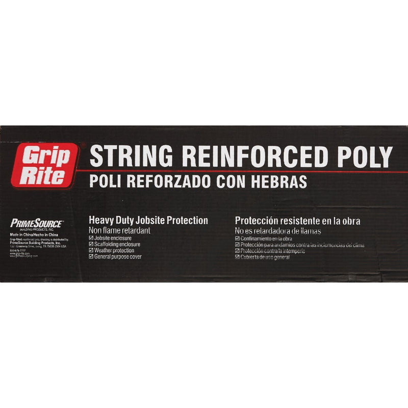 Grip Rite 20 Ft. X 100 Ft. String Reinforced Poly Film Clear 6 Mil. Plastic Sheeting