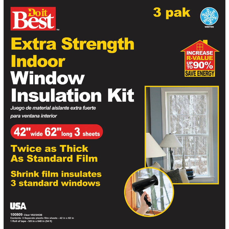 Do it Best 42 In. W. x 62 In. L. Extra Strength Indoor Window Insulation Kit (3-Sheets)