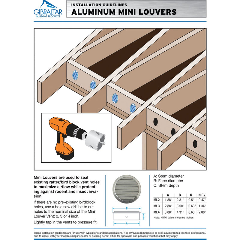 Air Vent 2 In. Aluminum Mini Louver Soffit Vent (6 Count)