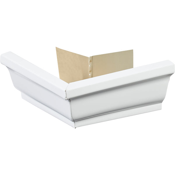 Spectra Metals 5 In. Aluminum White Mitre Gutter Outside Corner