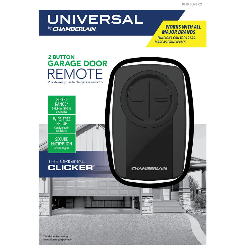 Chamberlain Original Clicker 2-Button Black Universal Garage Door Remote Control