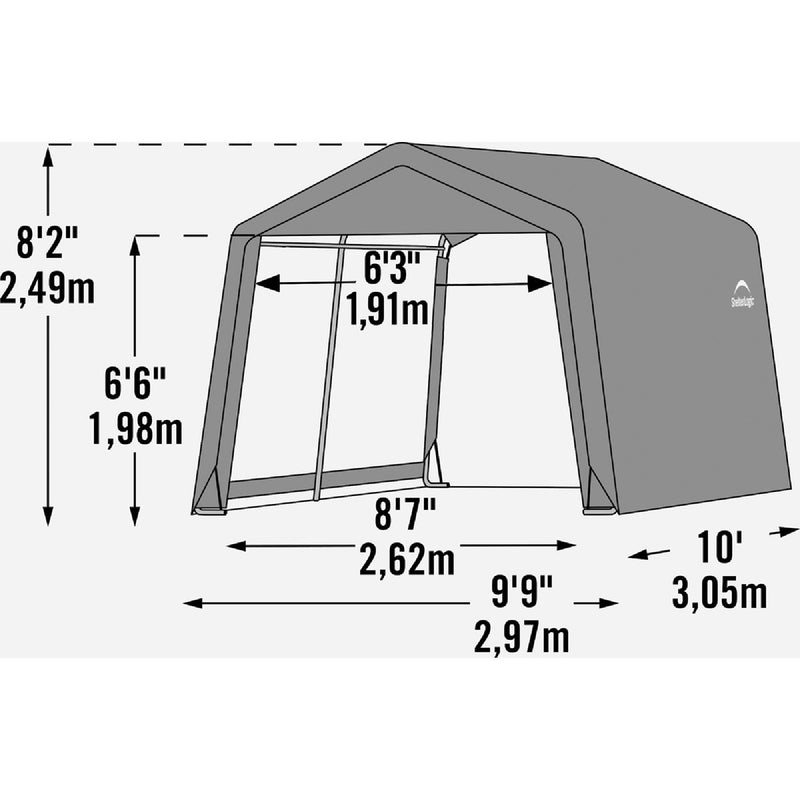 ShelterLogic 10 Ft. x 10 Ft. Shed-in-a-Box, Peak Gray