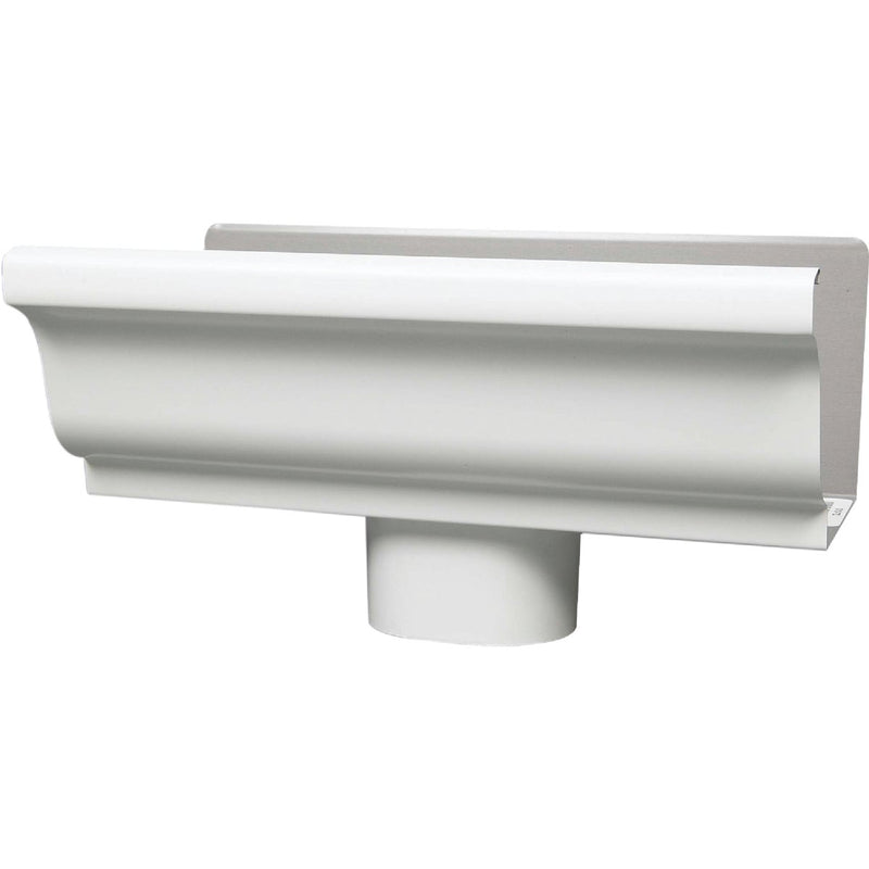 Amerimax 5 In. K Style Galvanized White Gutter Drop Outlet