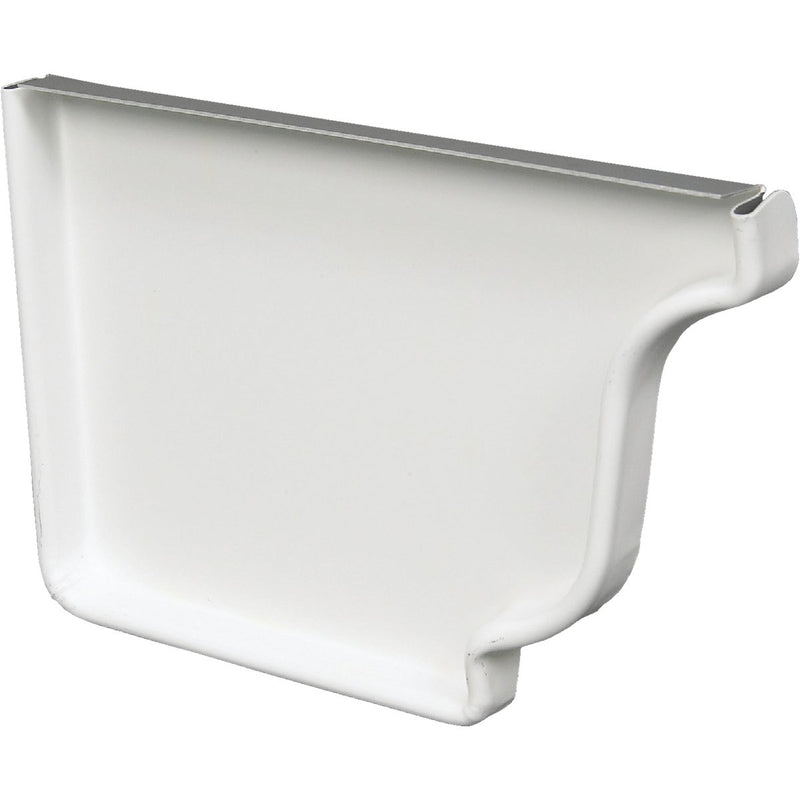 Amerimax 5 In. Galvanized White Left Gutter End Cap