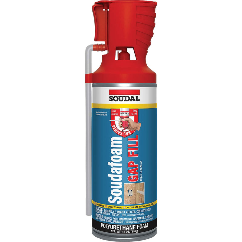 Soudafoam 12 Oz. Triple Expansion GAP Fill Foam Sealant- Genius Gun