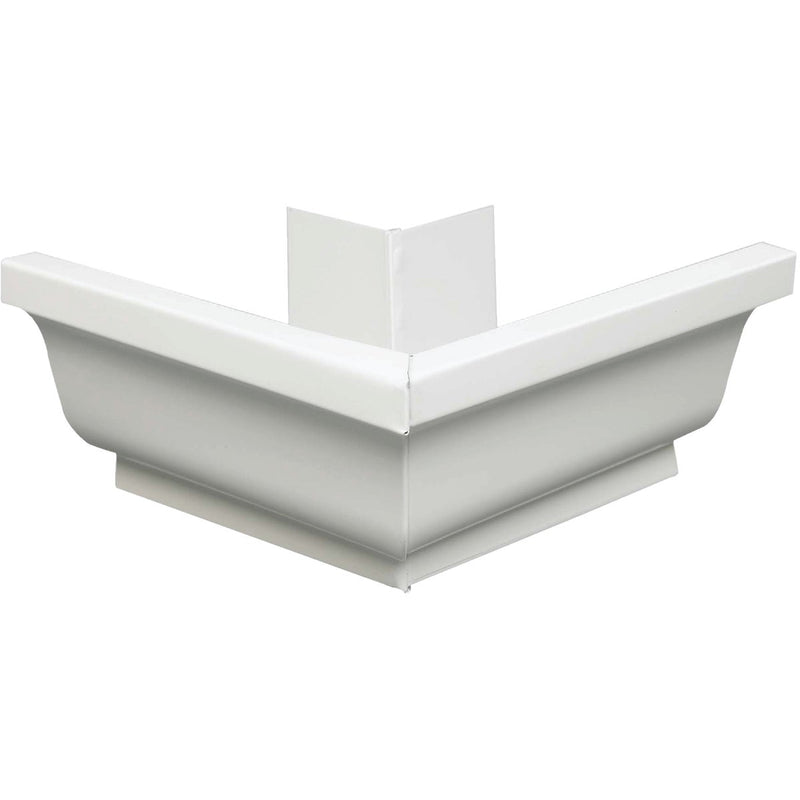 Amerimax 4 In. Galvanized White Mitre Gutter Outside Corner