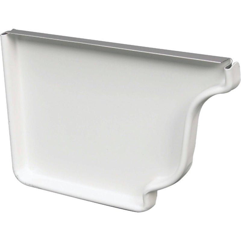 Amerimax 4 In. Galvanized White Right Gutter End Cap