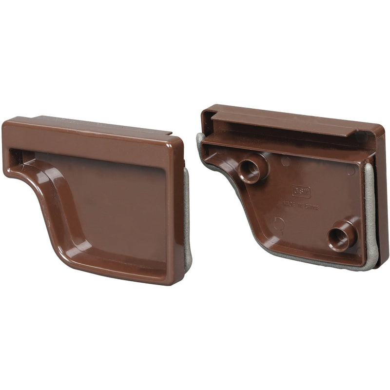 Amerimax 5 In. Traditional K-Style Brown Vinyl Gutter End Cap, Pair