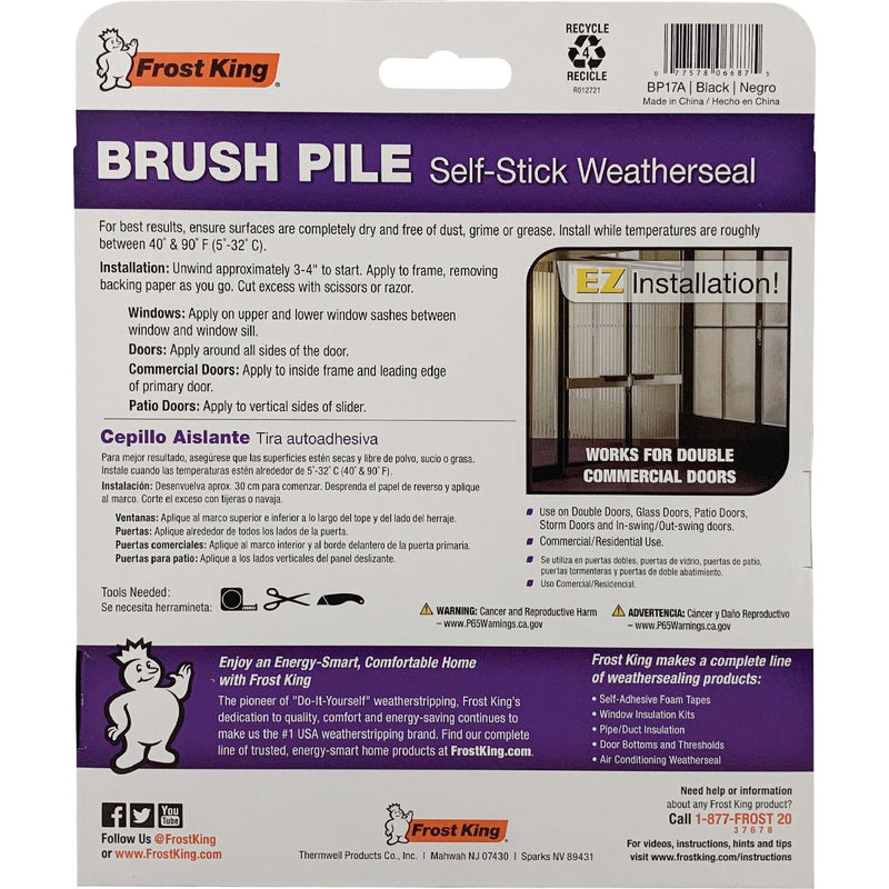 Frost King 1/4 In. x 3/8 In. x 17 Ft. Brush Pile Self-Stick Weatherseal