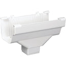 Amerimax 5 In. End with 2 In. x 2 In. Drop Outlet for White Vinyl Traditional K-Style Gutter