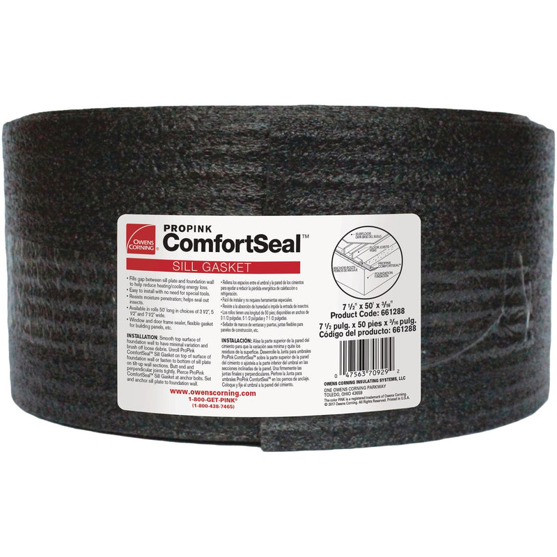 Owens Corning 7.5 In. x 50 Ft. Black Polyethylene Foam Sill Sealer