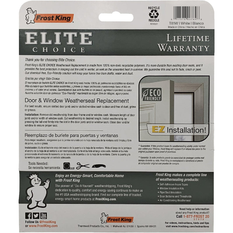 Frost King 3/8 In. x 5/8 In. x 81 In. Black Door & Window Replacement Seal