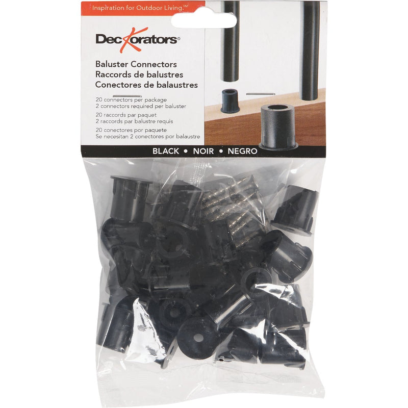 Deckorators Black Plastic Classic Baluster Connector (20-Pack)