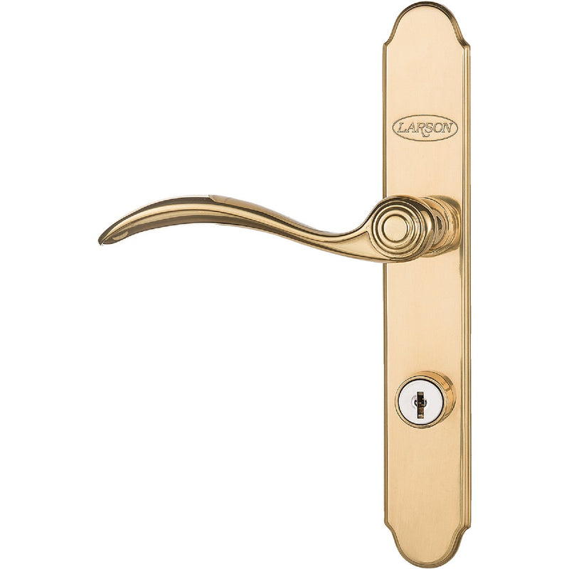 Larson QuickFit Brass Die-Cast Metal Locking Storm Door Curved Leverset