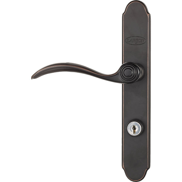 Larson QuickFit Aged Bronze Die-Cast Metal Locking Storm Door Curved Leverset