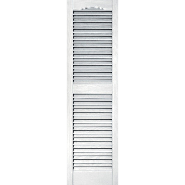 Builders Edge 15 In. x 52 In. Vinyl Louvered Shutter, (2-Pack)