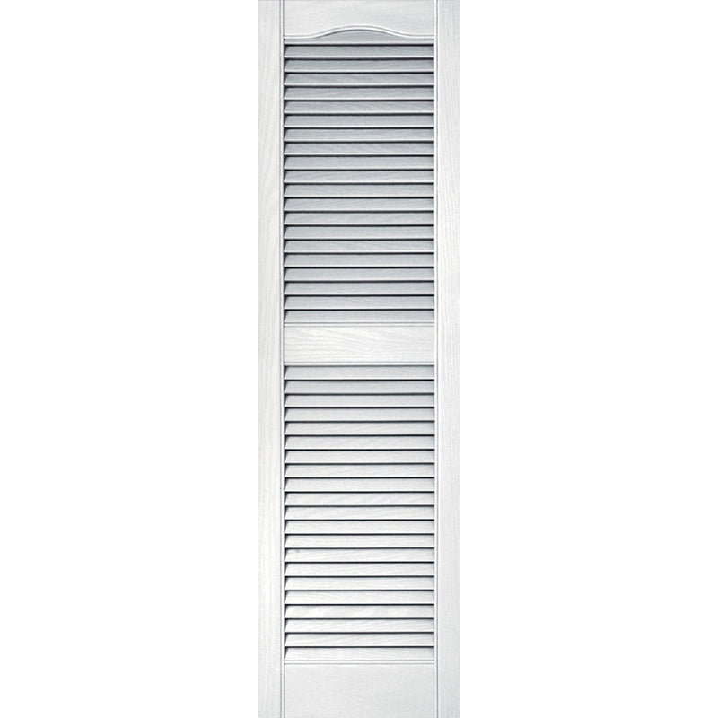 Builders Edge 15 In. x 52 In. Vinyl Louvered Shutter, (2-Pack)