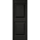 Builders Edge 15 in. x 39 in. Black Panel Shutter, (2-Pack)