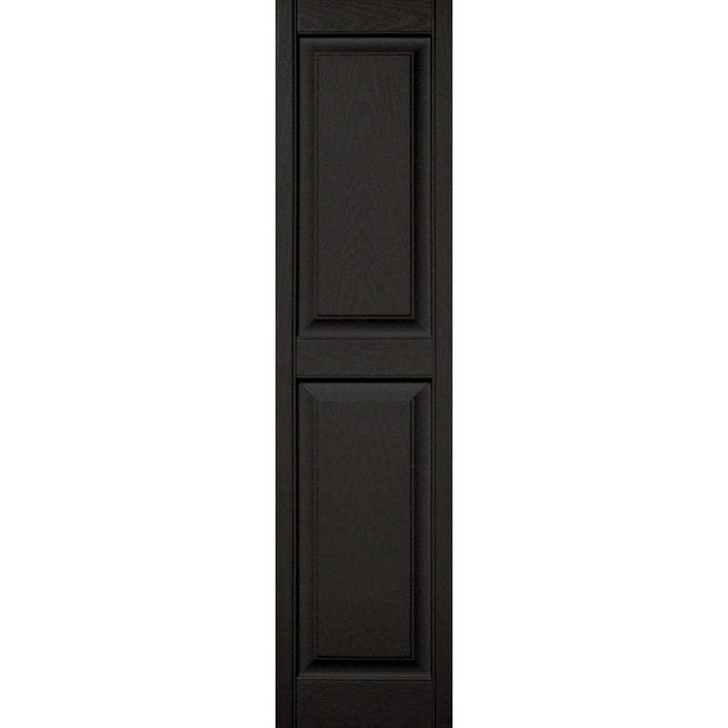 Builders Edge 15 in. x 59 in. Black Panel Shutter, (2-Pack)